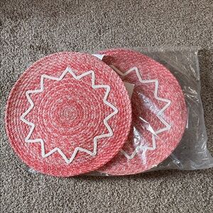 Red and White Woven Placemats